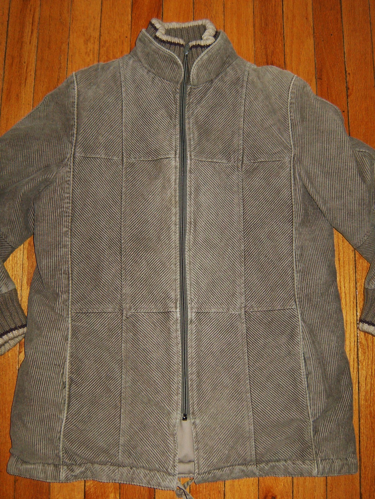 Vintage FOXLAND Herringbone Corduroy Jacket Gray Size M 7/8 Reversible 1980’s