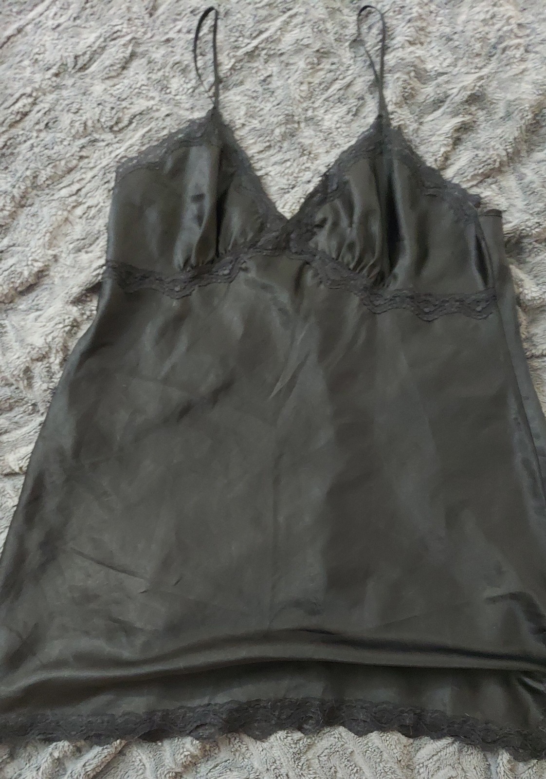 Vintage Black Gillian O’Mally Satin Slip XL 40 Lady Lynn Barbizon