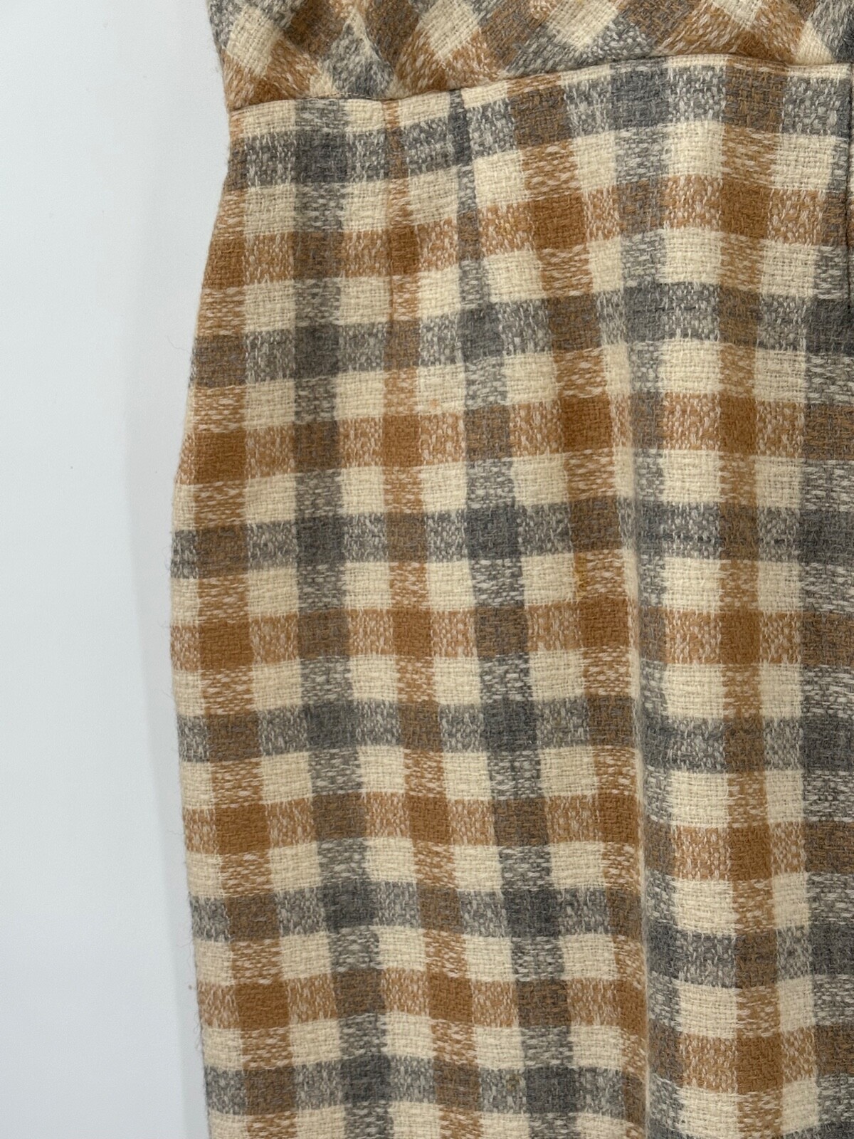 Vintage 60’s / 70’s Parade NY Women’s Bouclé Sheath Dress Bias Plaid Size S/M