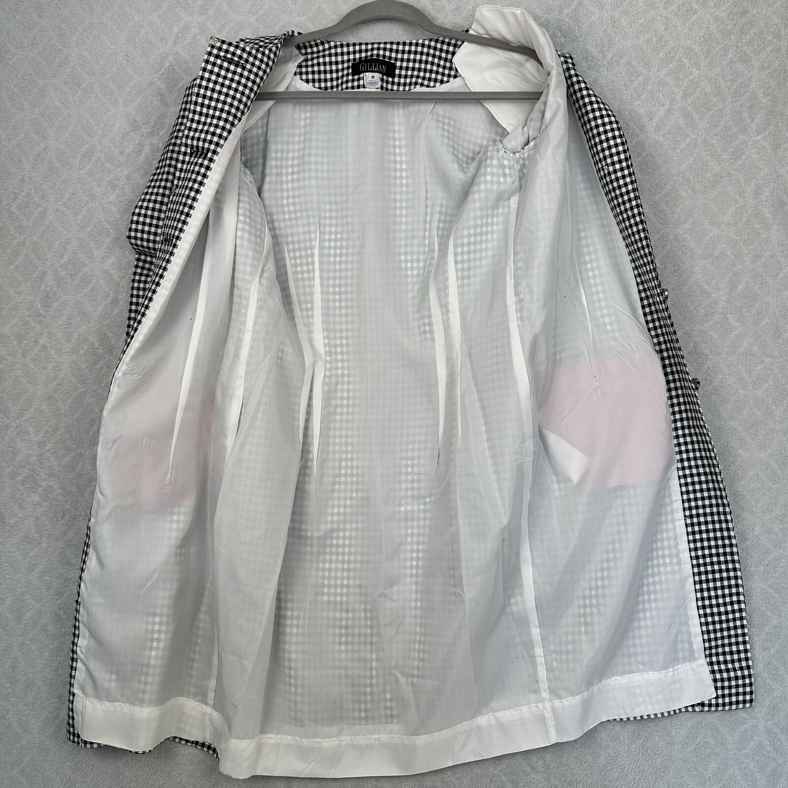 Vtg Gillian Dress 8 Gingham Sheath USA ILGWU Union 80s 90s Career Office Retro