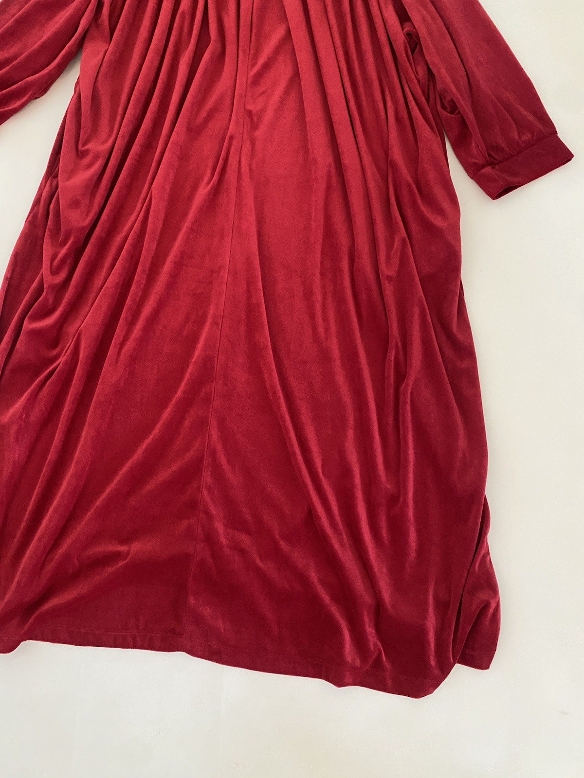Vintage 90s Robe House Dress Red Heavy Velvet Only Necessities Sz 5X 38 / 40 EUC