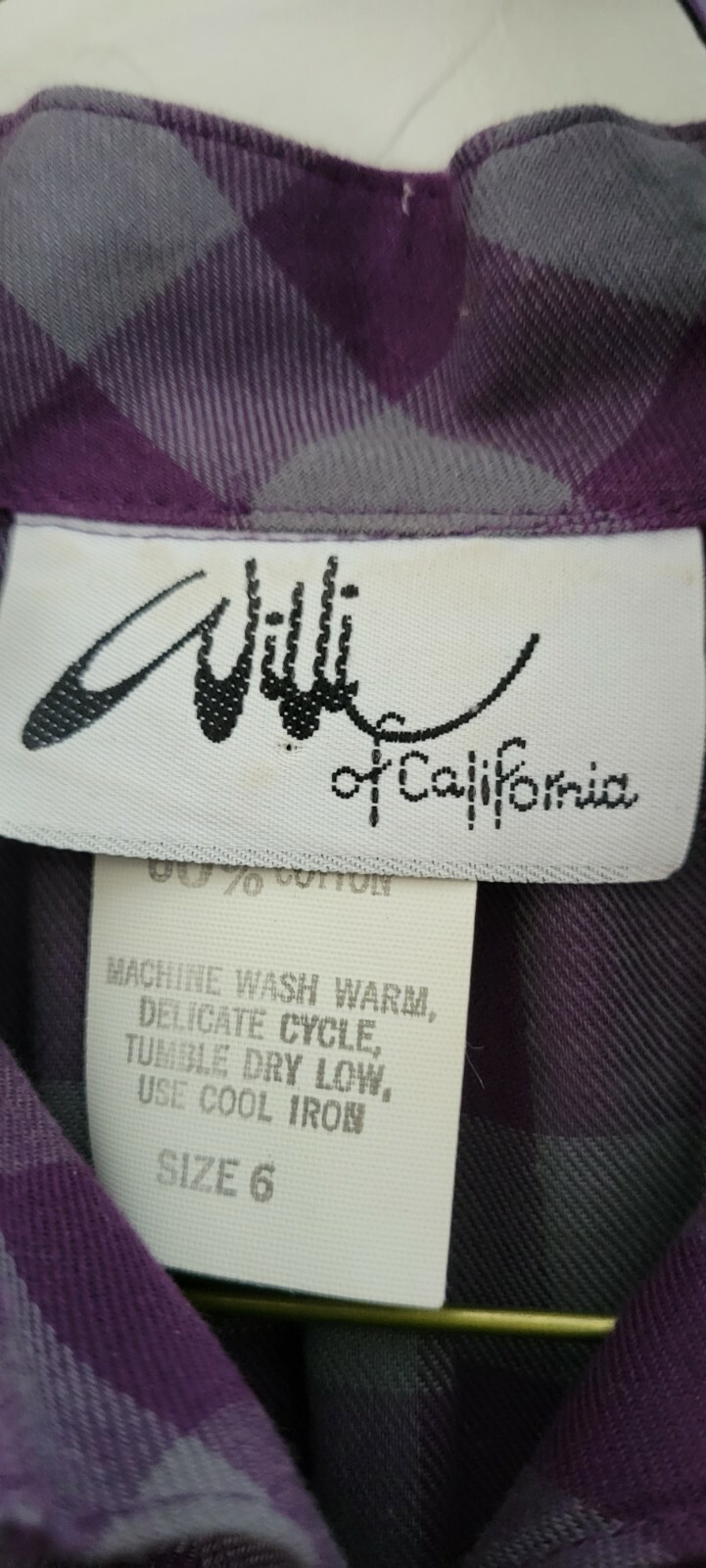 RETRO Vtg 50s Style WILLI of California Full Skirt Rockabilly Dress Sz 6 80s