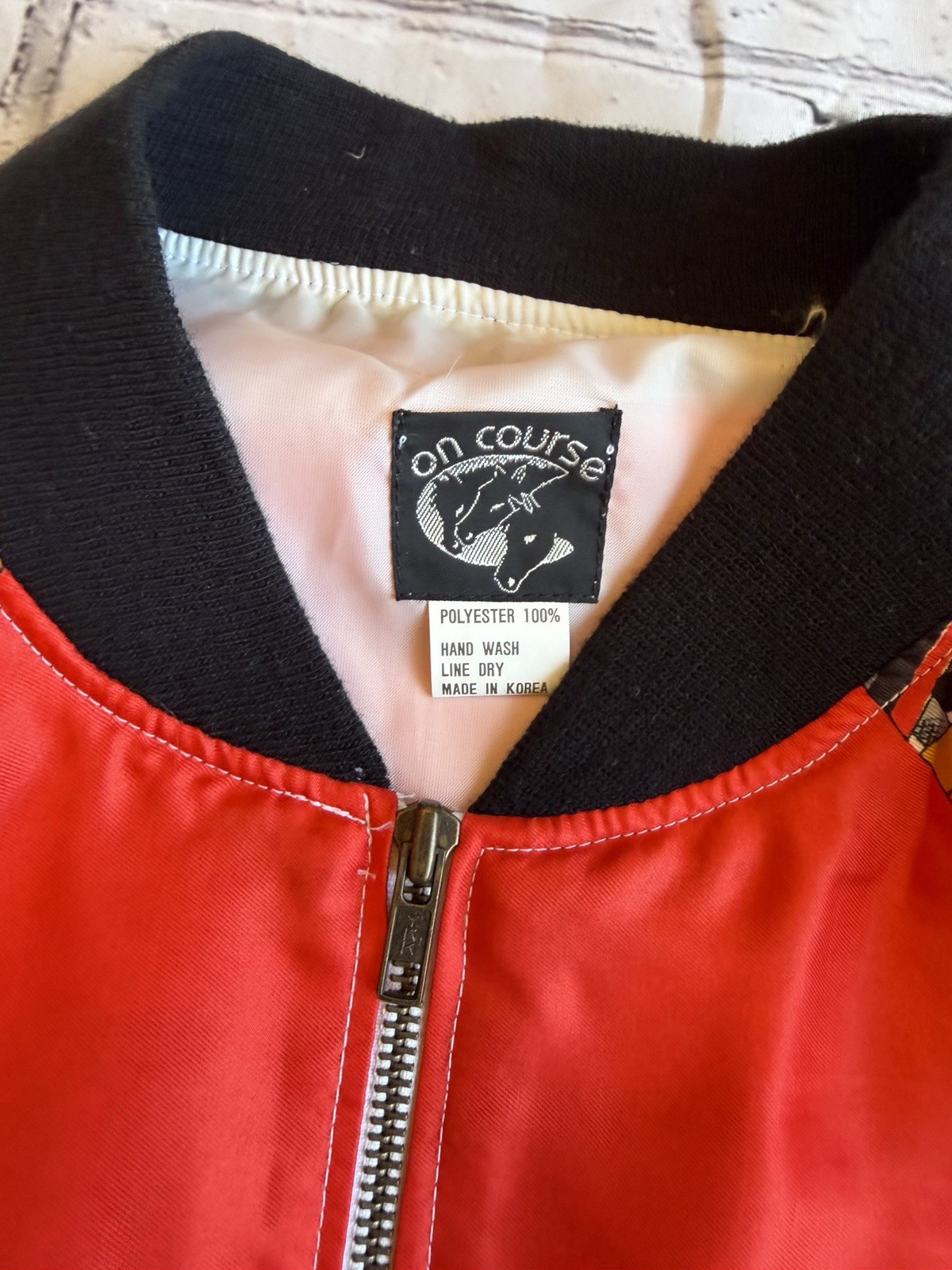 Vintage 1980s Equestrian Bomber Jacket On Course Miller’s Womens Med. EUC Horse