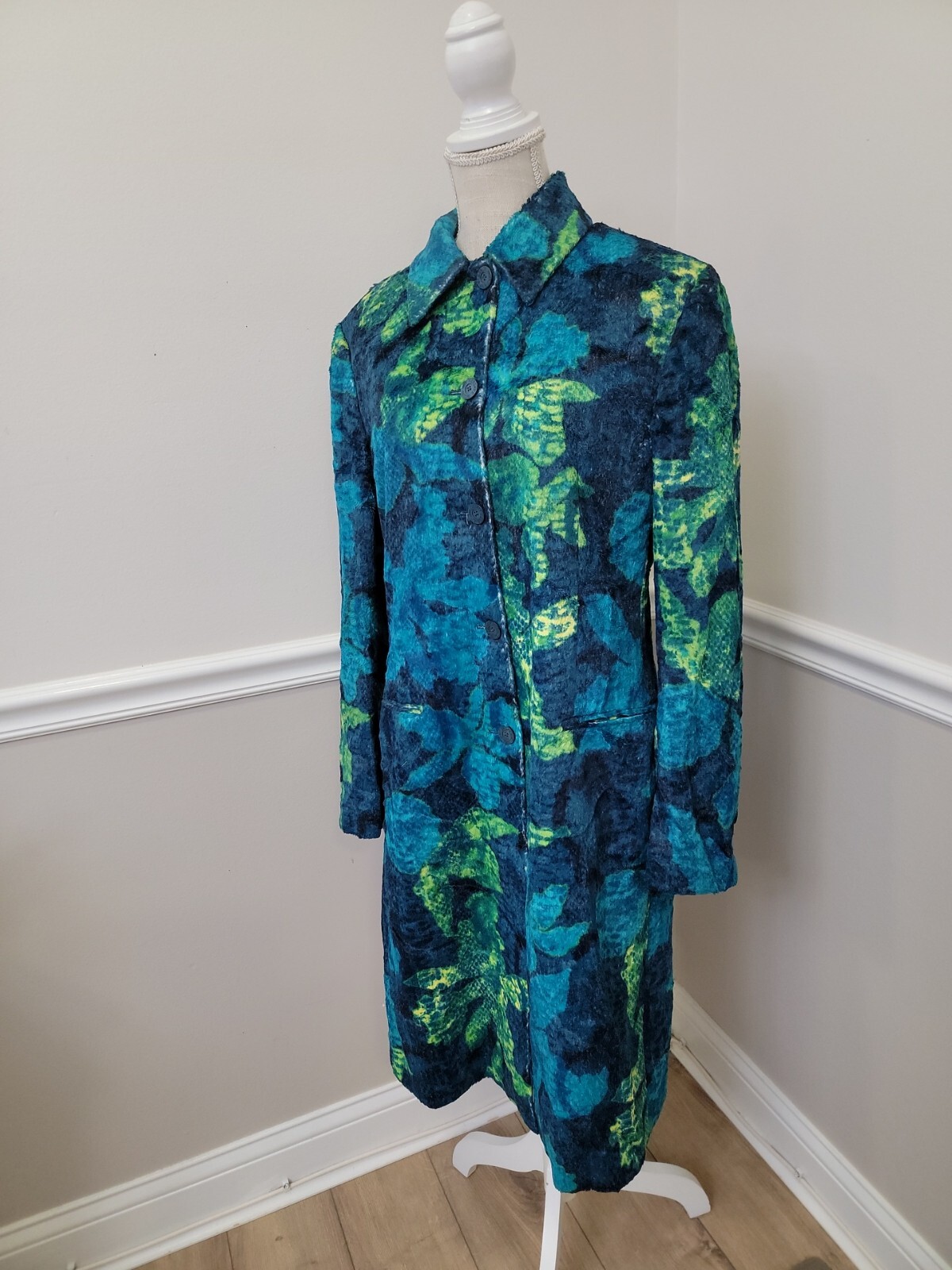 VTG ’90 Versace Jeans Couture Ittierre Plush Coat Made In Italy Size M