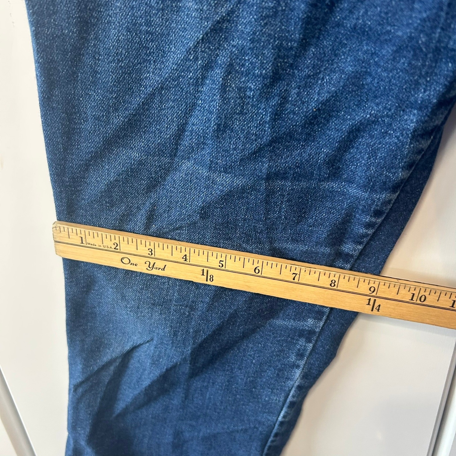 Vintage Wrangler High Rise Bareback Jeans Misses 12 Dark Wash Pocketless USA