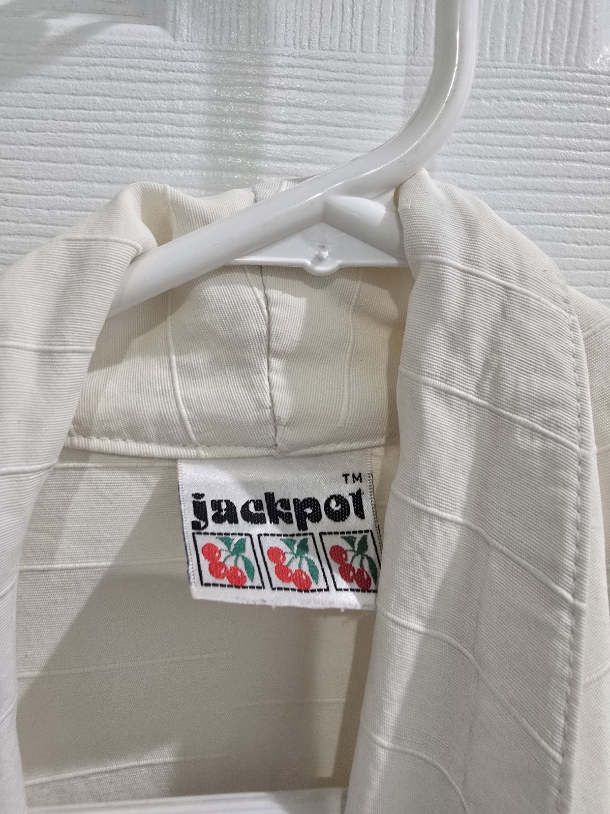 Jackpot Womens Vintage 70s Blazer Relaxed Fit Chic Structured Cream Color EUC