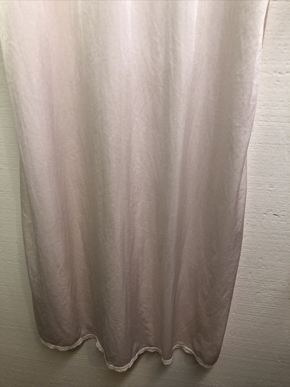 Vintage Valisere Paris Sz L Ivory Home Robe Lingerie Long Sleeve 3 Buttons Front