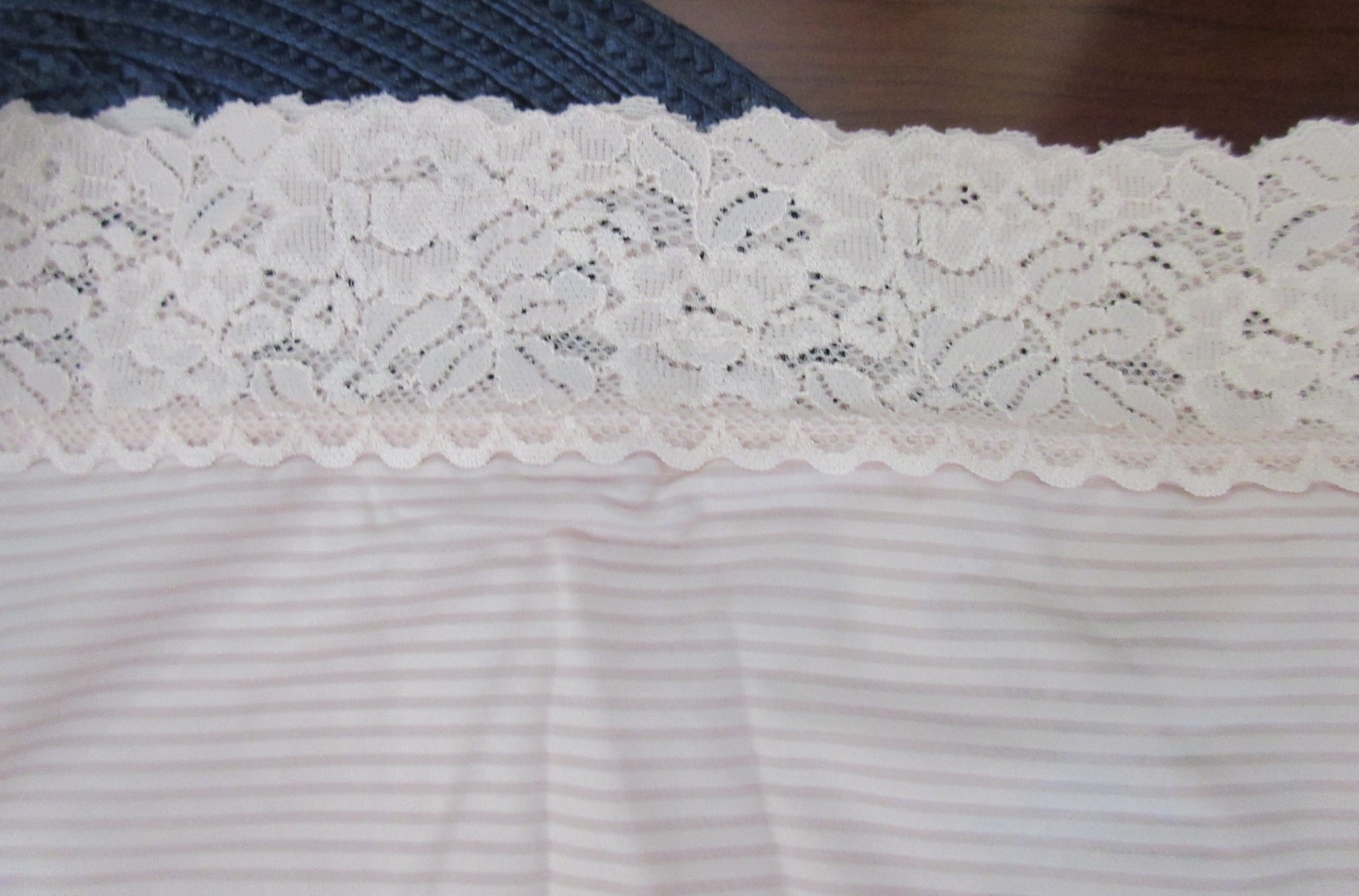 NWOT VANITY FAIR PINK shadow stripe stretch nylon HI LEG panties sz 10 3XL