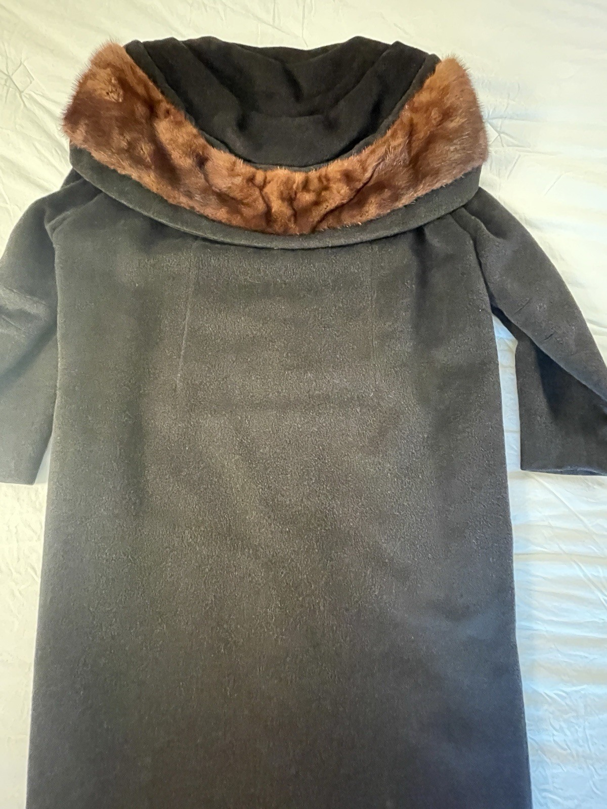 RARE Vintage Bellciano Of New York Wool w/Fur Collar 1940-50s Era Dress Coat