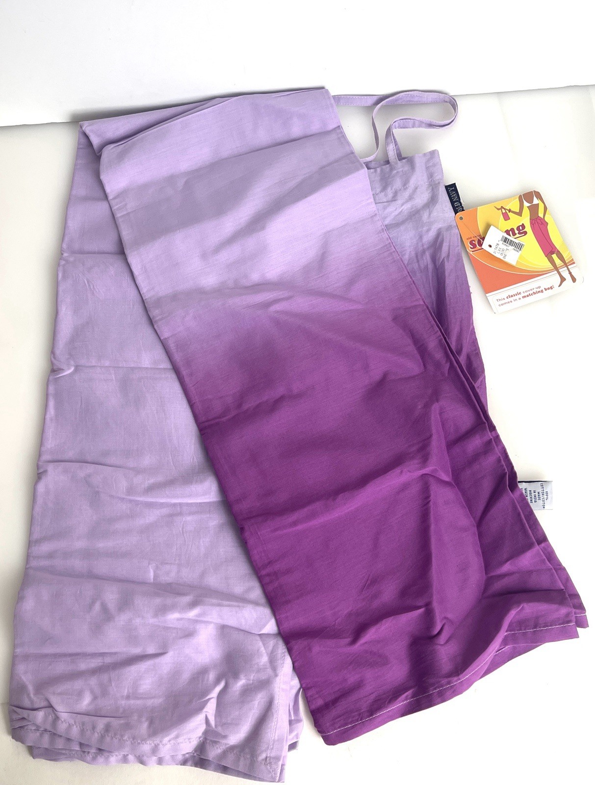 RARE 90s Y2K OLD NAVY 100% Cotton Classic Sarong Beach Cover Up w Matching Bag