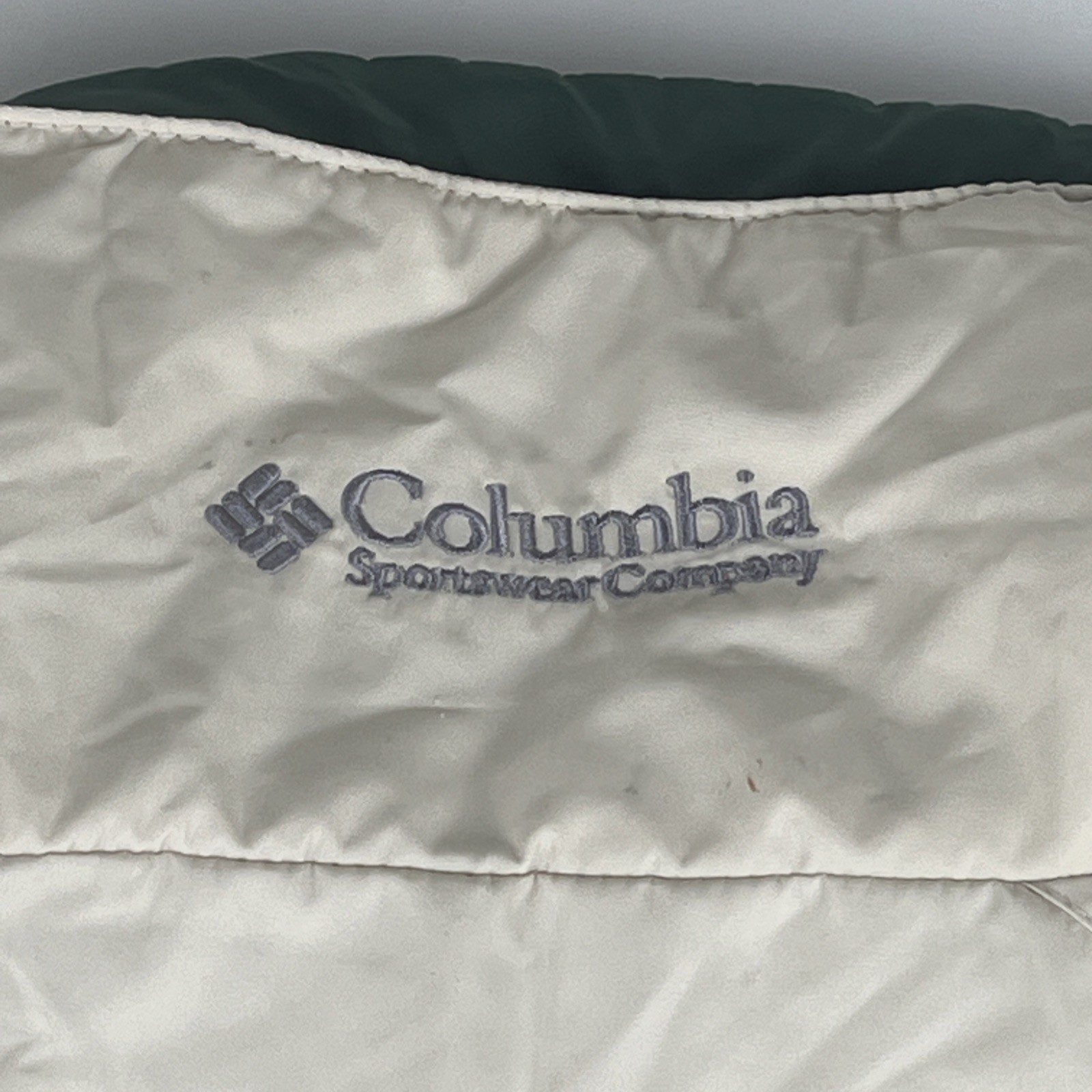 Vintage 90s Columbia Micro-Tex Ski Jacket Women’s XL Colorblock Cream Green