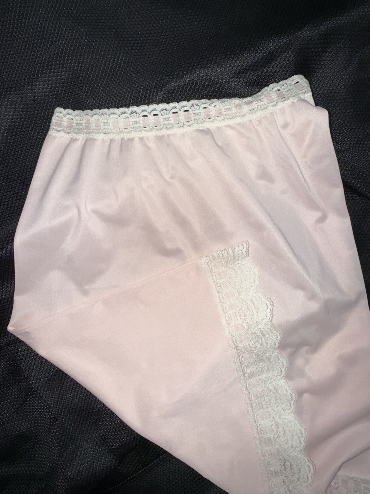 Vtg Olga Half Slip Camisole Cami Top Set Secret Hug Lace Band Pink White S 32 34