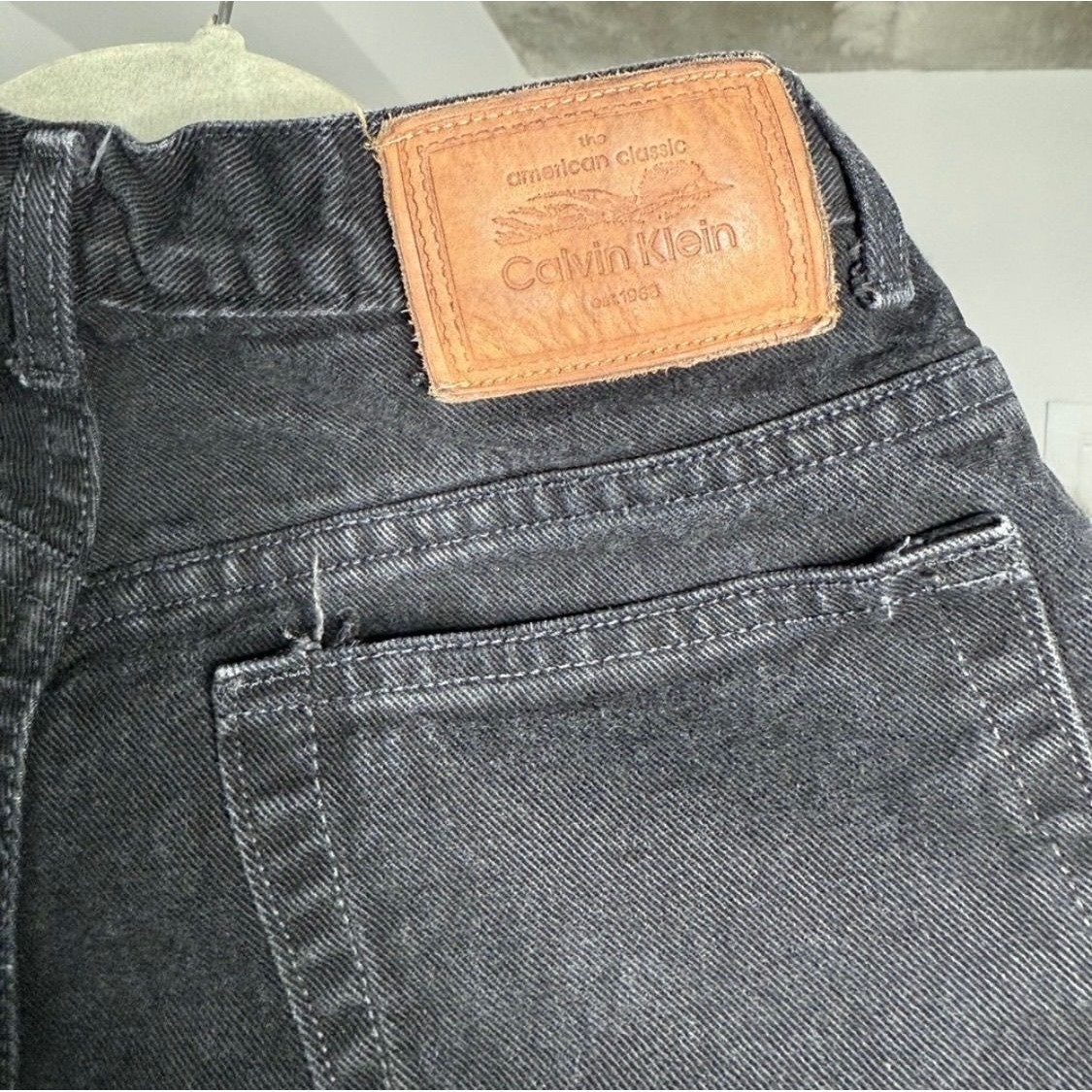 Vintage Calvin Klein Black Jeans 26×39 Size 10 Made in USA 100% Cotton 90s Y2K