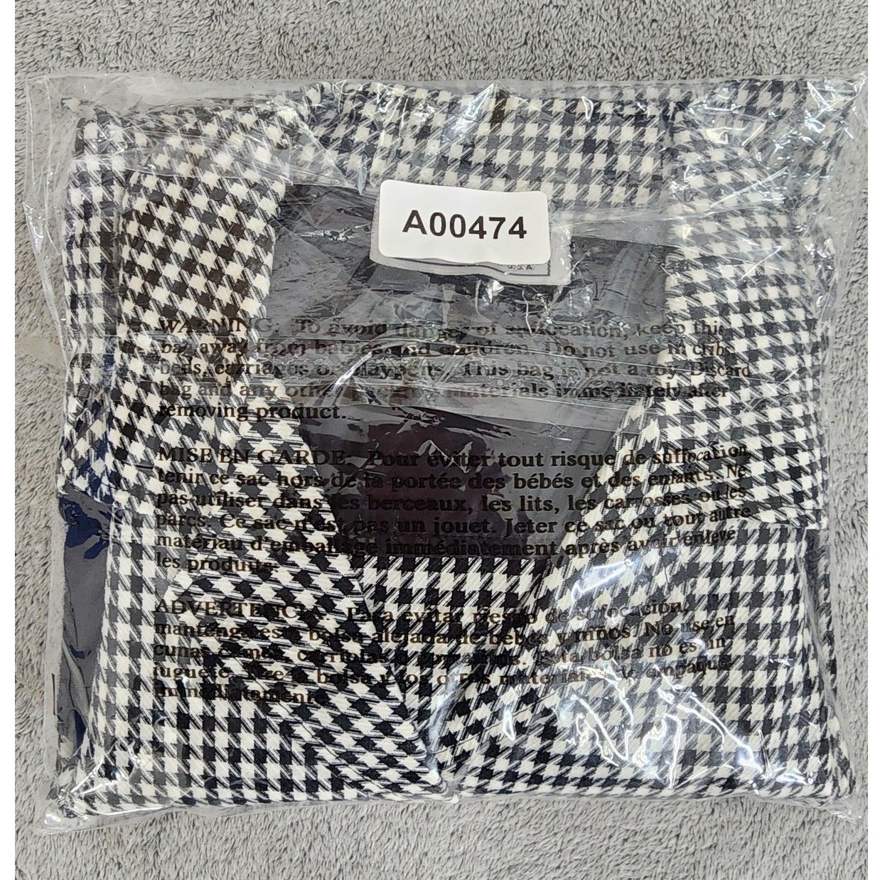 Vintage Joyce Sportswear Jacket Womens XS Black White Houndstooth Bomber Pockets
