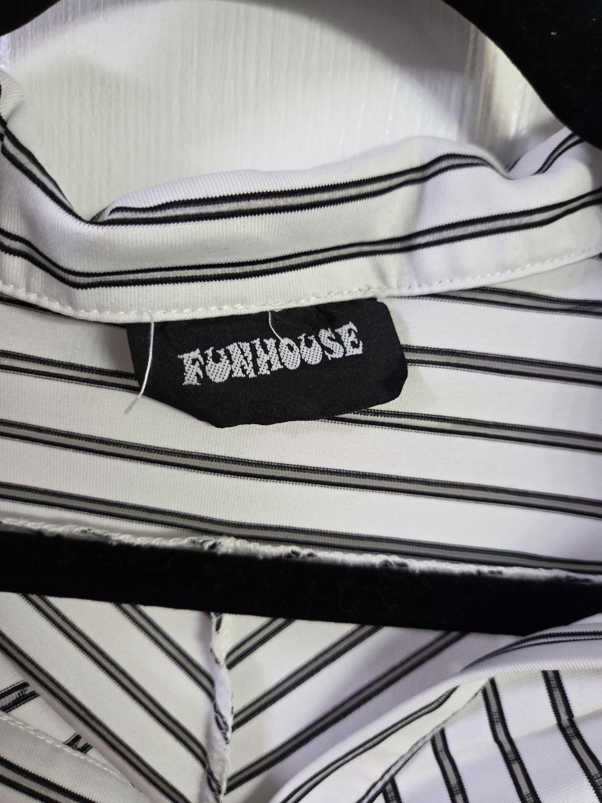 Vintage Funhouse Chevron Optical Illusion Striped Top Size L 90s Y2K USA MOD
