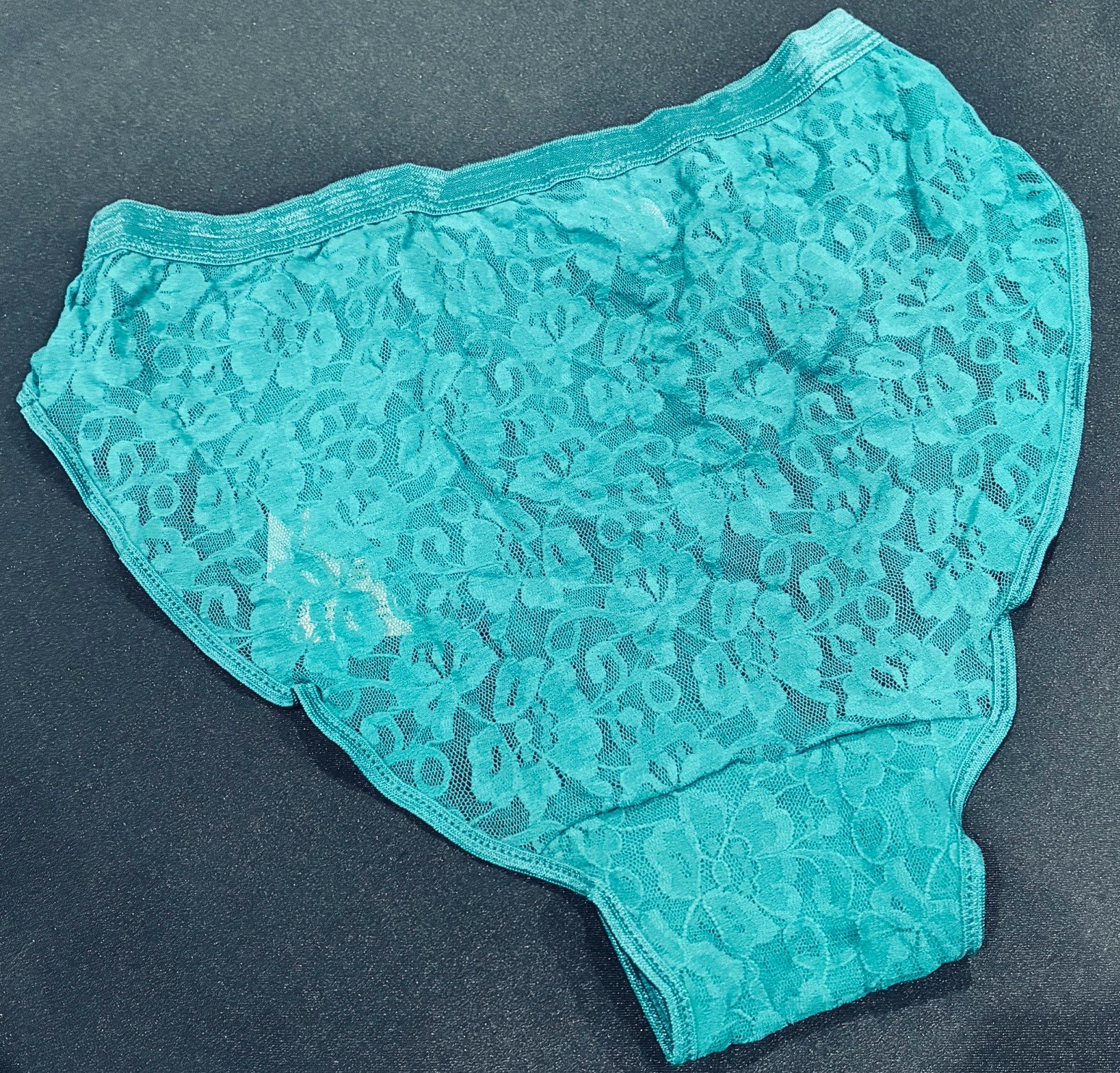 Vtg Bonjour Jade Sheer Stretch Lace Nylon Bikini Panties 6