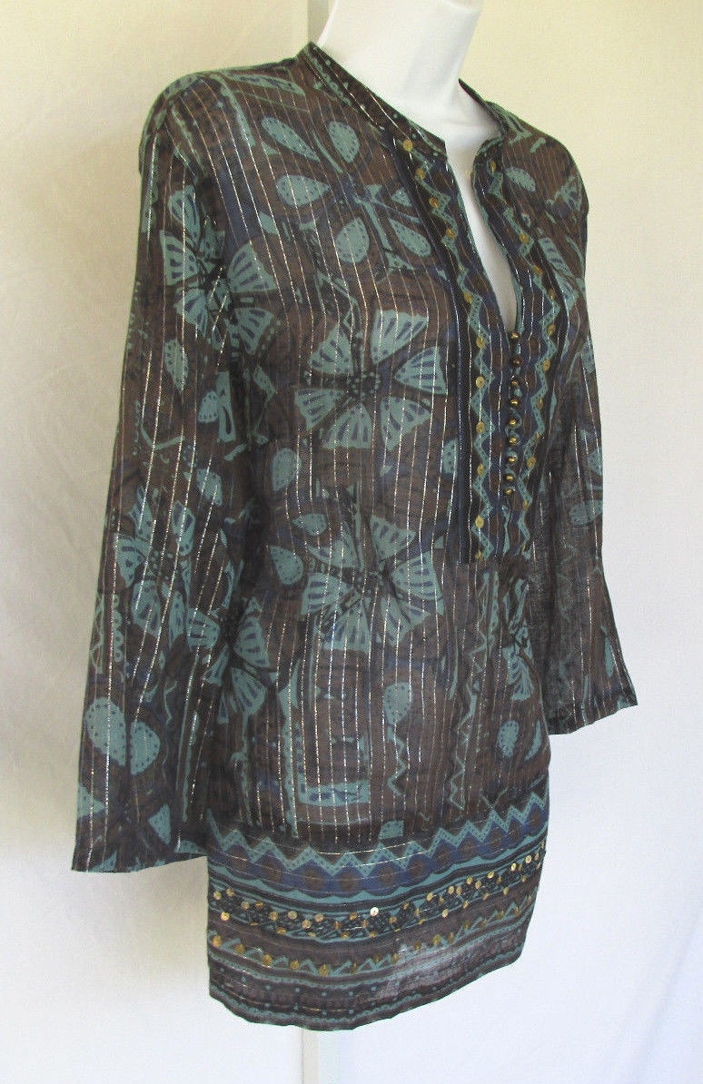 VINTAGE 1990s MILLENIUM COTTON SEQUIN BRASS BUTTON TOP BROCADE THREAD SIZE 18/20
