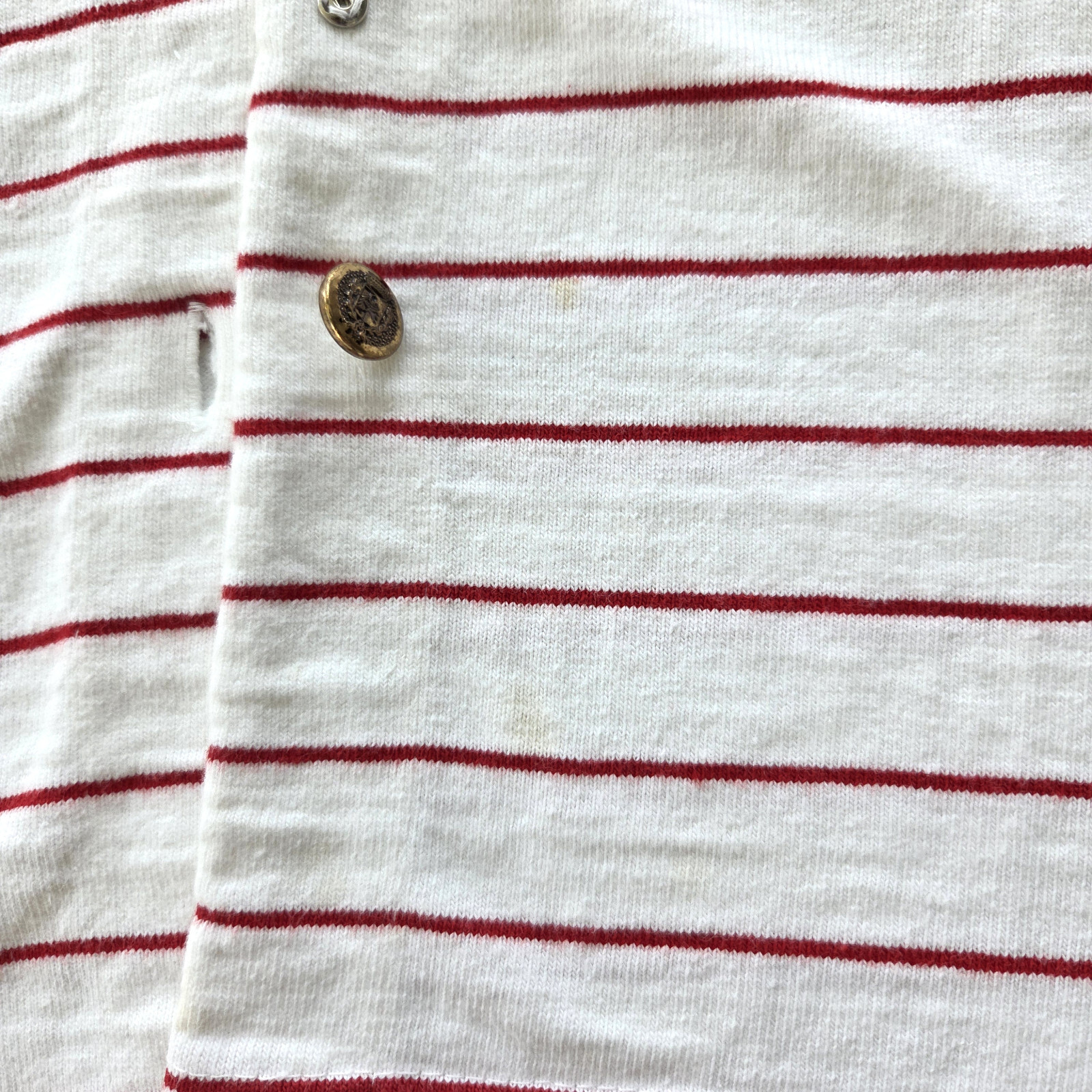 Vtg Pringle Of Scotland SET S M Top Skirt Heavy Cotton White Red Stripe Crest