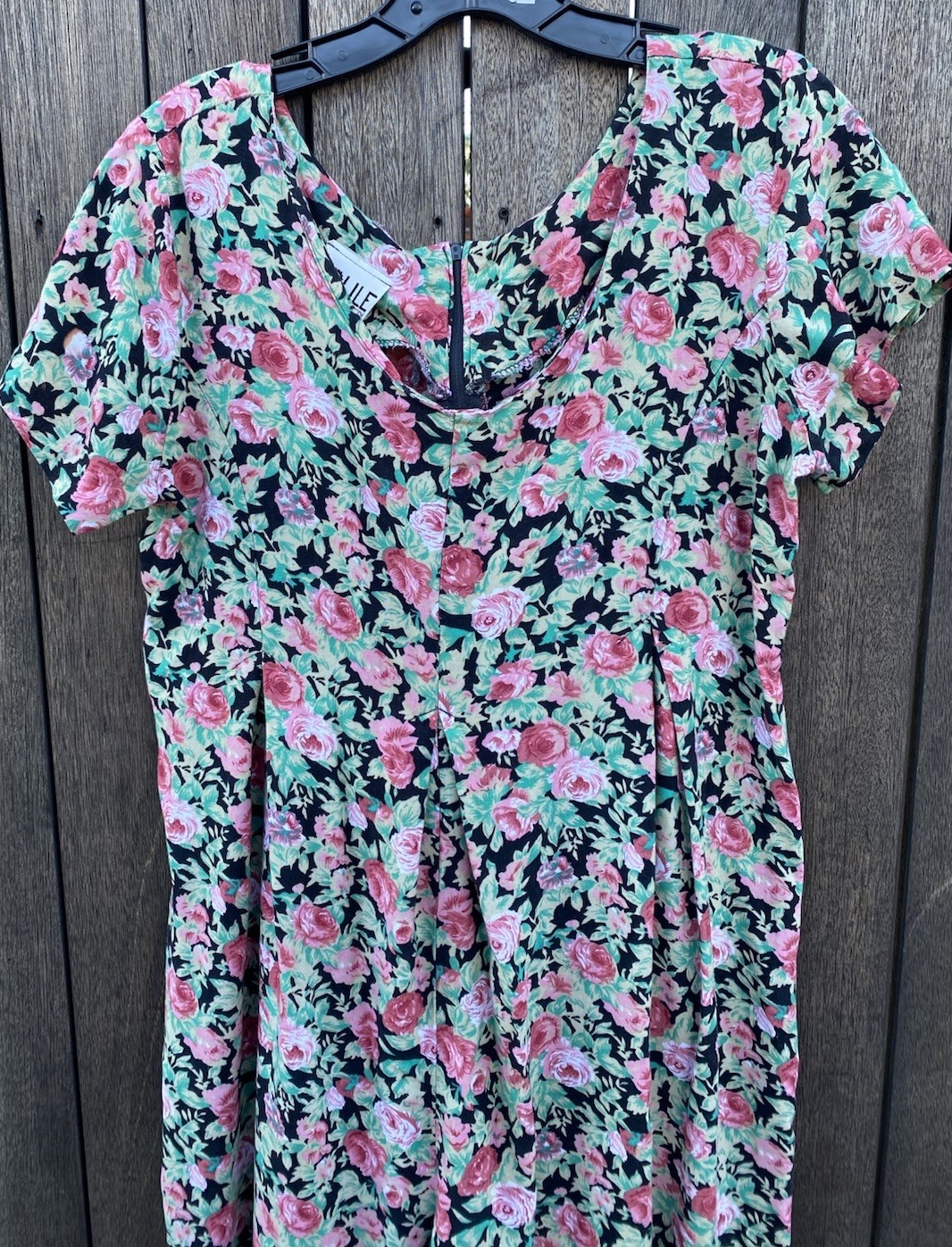Vintage 1990’s Joule Energy Pink & Black Floral Jumper Wide Leg Jumpsuit M/L