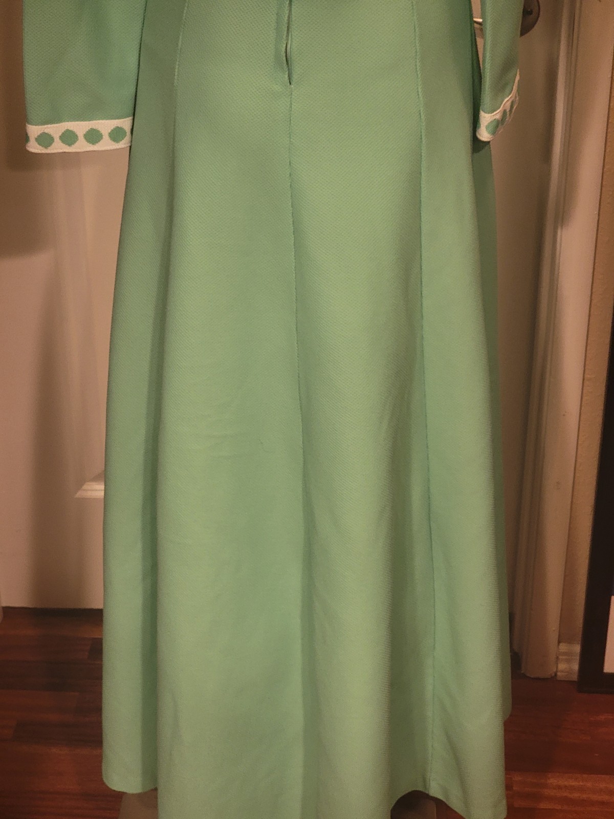 VTG 70s Shady Lane Jonathan Logan Green Mod Knit Maxi Dress