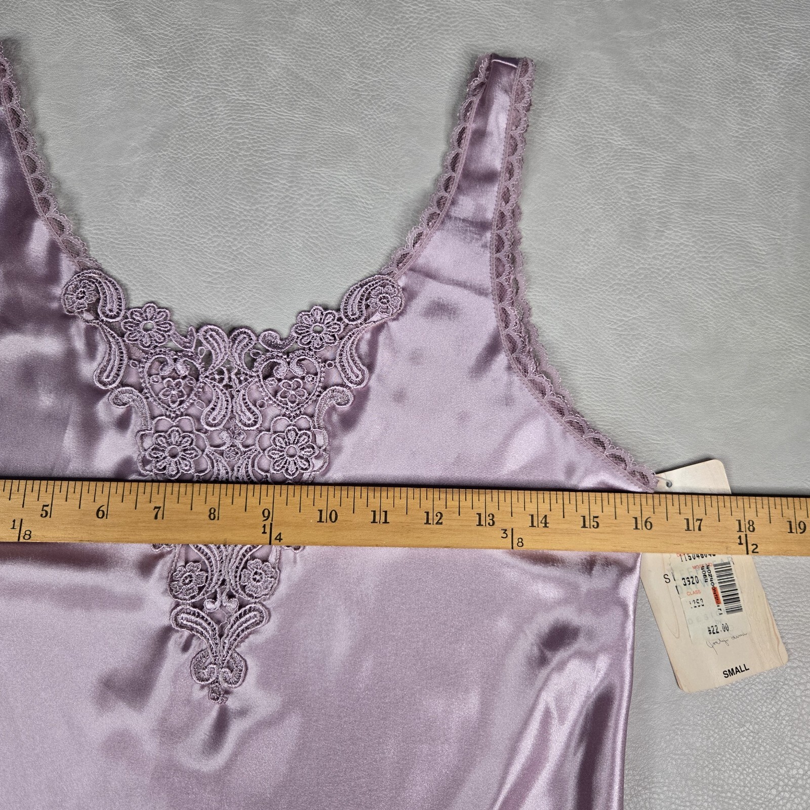Cinema Etoile Satin Cami Top Lace Embellished Lavender Purple Slip Size Small