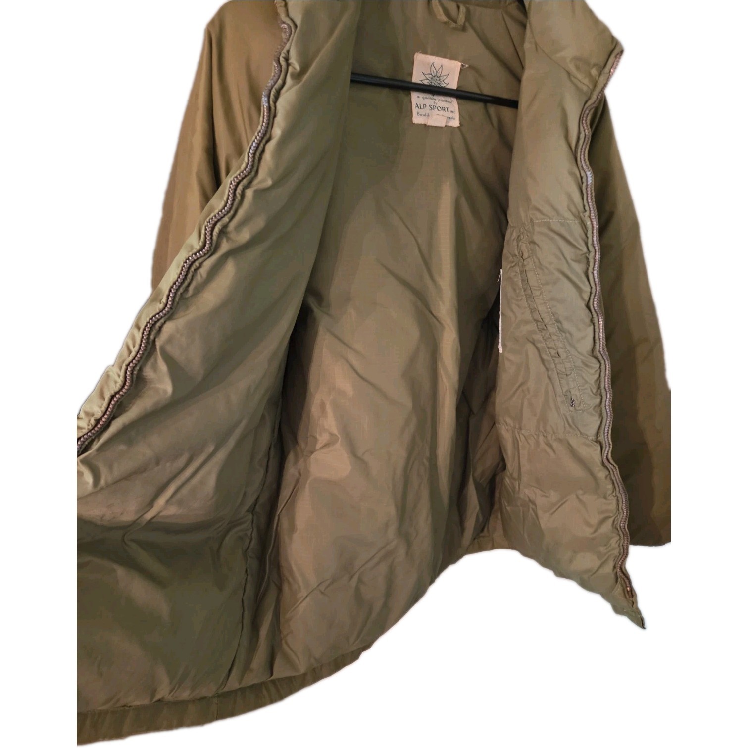 Rare Vtg 50’s, 60’s „ALP Sport” Down Ski Jacket Coat Women’s Skiing Small Green