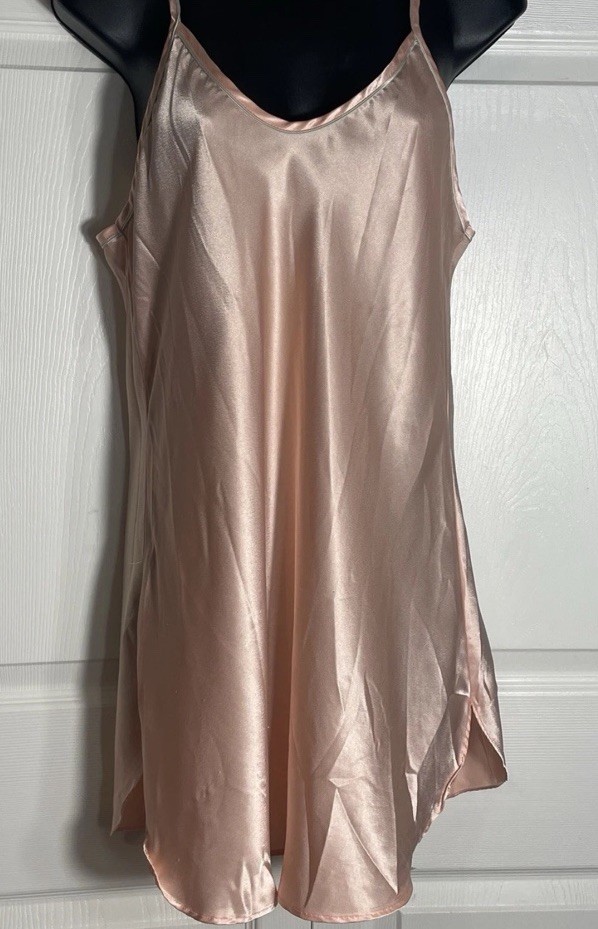 Sz L Sayme Newman Vintage Lingerie Pink Silky Made In The USA