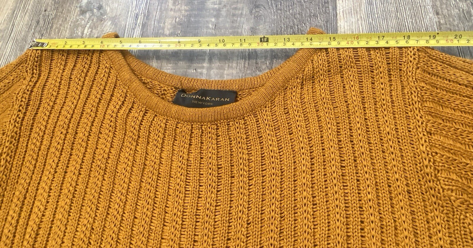 Vintage Designer DONNA KARAN NEW YORK Cotton Knit Weave Sweater 90s Y2K Med.