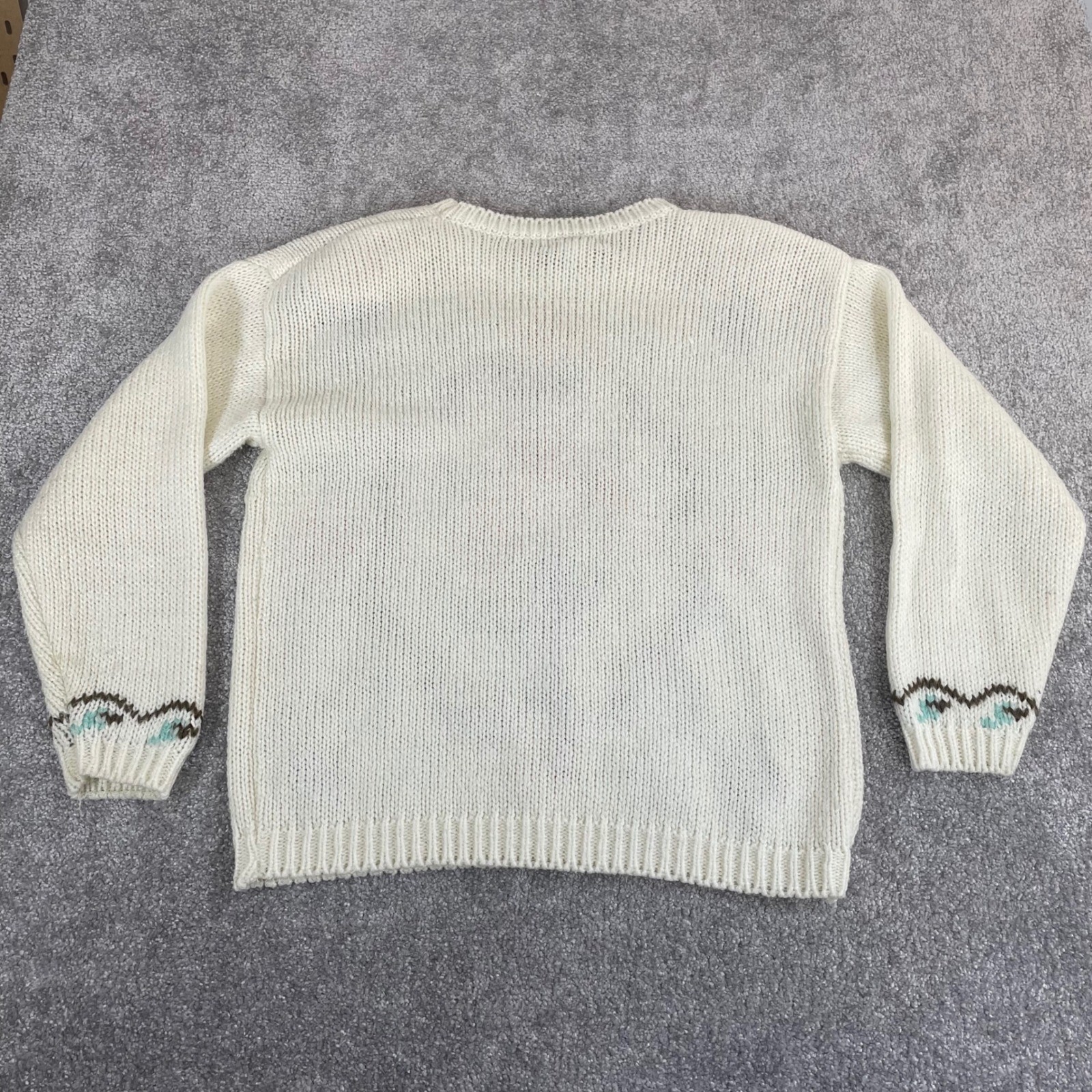 Vintage Grandma Sweater Womens Large 90s Knit Floral Cottage Partners Mervyns