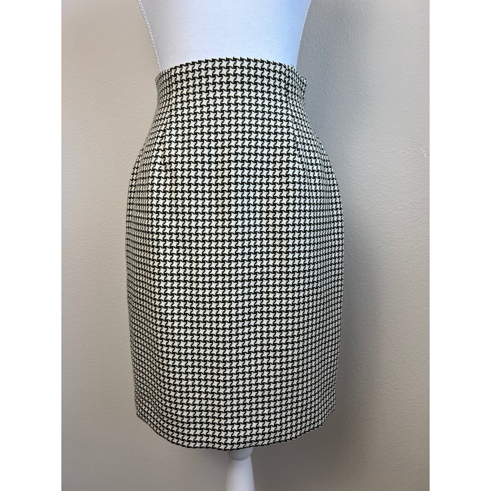 VTG 90s Rina Rossi Houndstooth Skirt Suit Sz 6 Parisian Made USA Career Academia