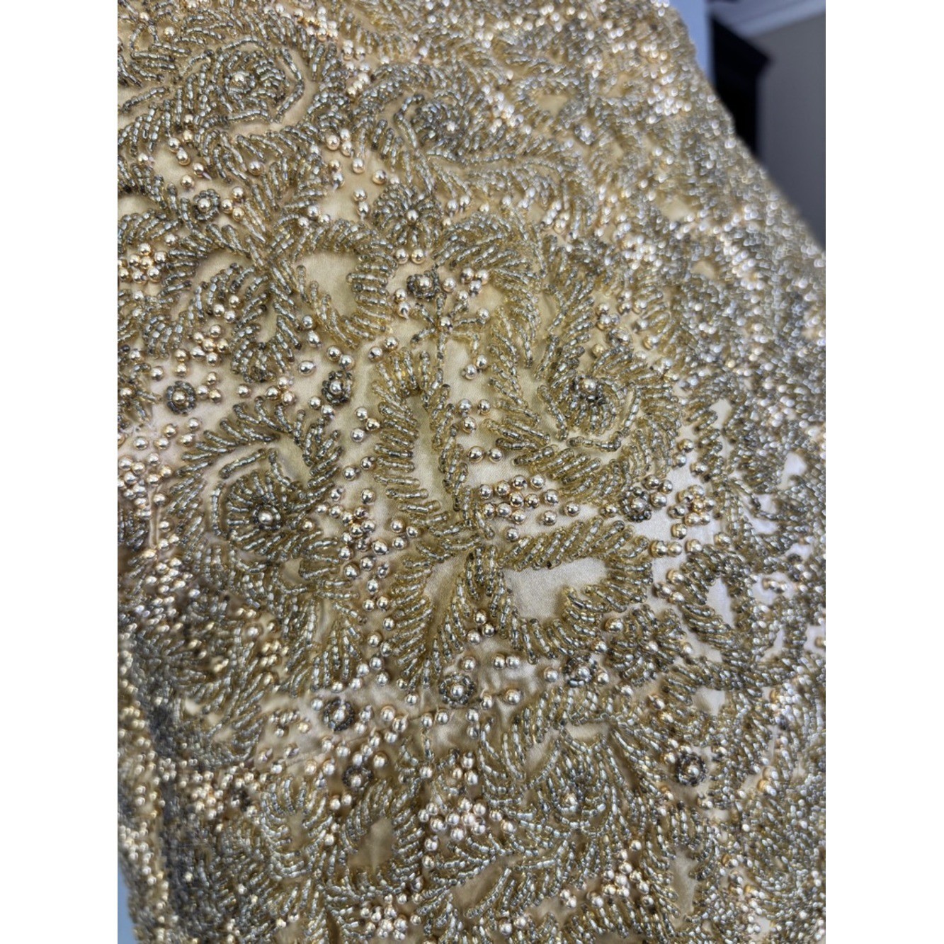 Vintage 60’s Heavy Gold Sequin and Bead Embellished Top with Bead Tassels