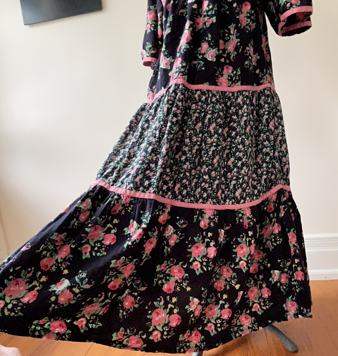 Vintage Cottage Core Prairie Patchwork Floral Dress Sz 8/10 Like Gunny Sax