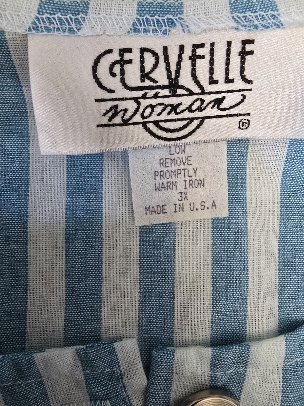 Vintage 90s Cervelle Woman Striped Romper Jumpsuit Plus Size 3X Made in USA