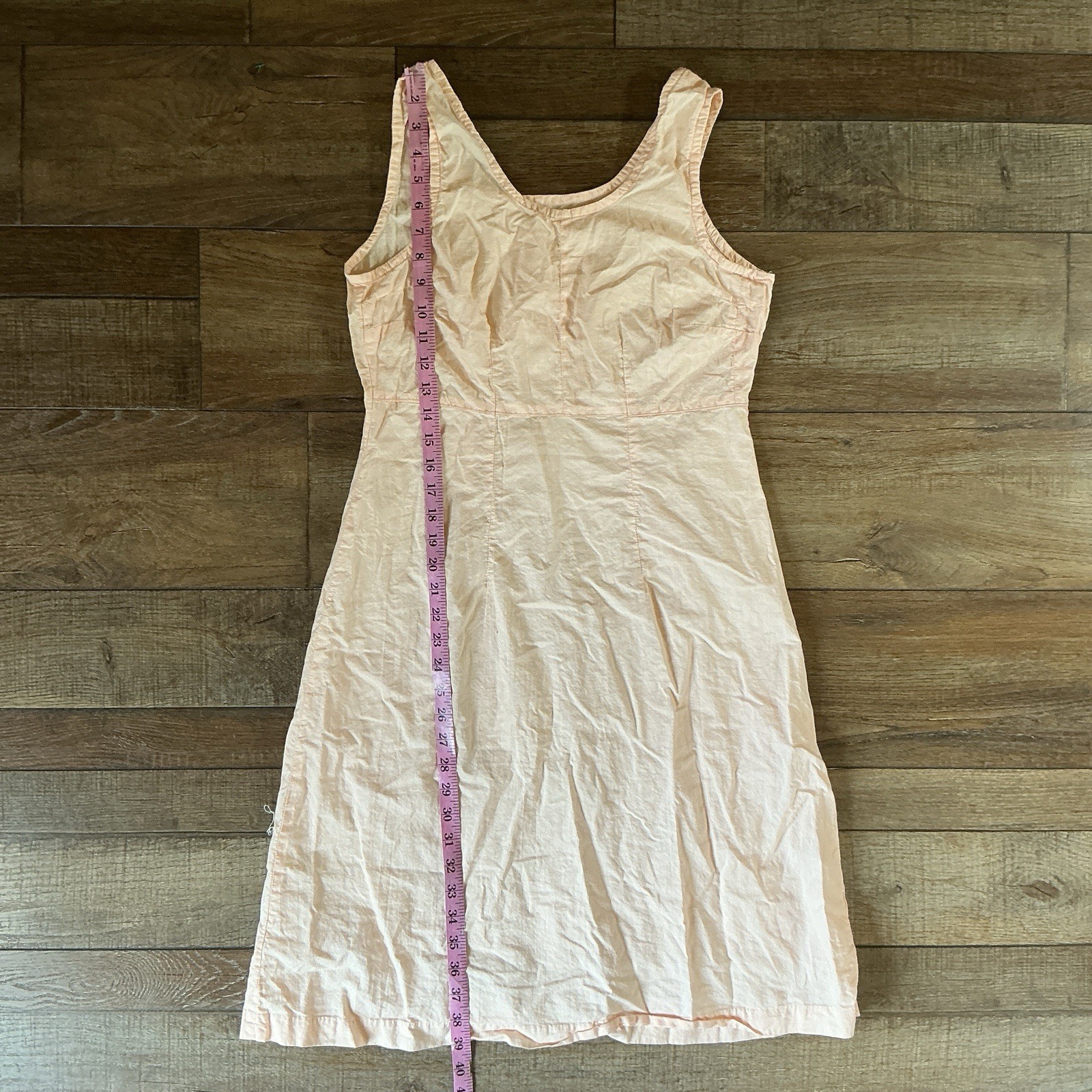 Antique Victorian Wmns Slip Chemise 35in Bust Sleeveless Pink Undergarment #36F4