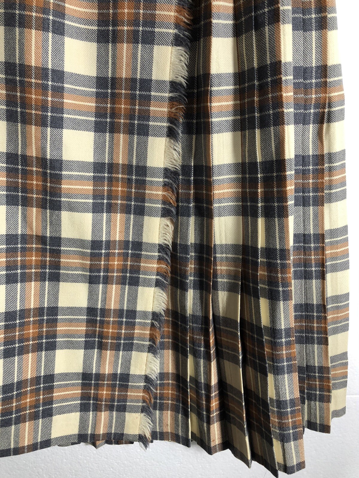 ALJEAN Canada Fine Wool Plaid Pleated Vintage 1976 Skirt Tartan 26” WAIST
