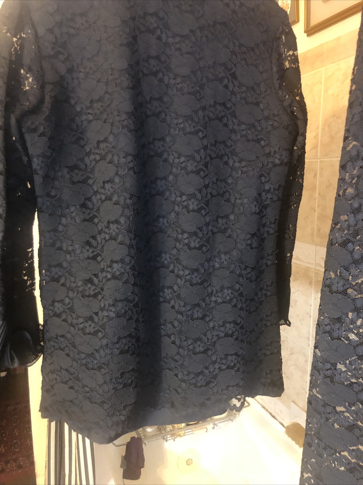 Vtg SO’DI Miami 1970’s Style Maxi Dress Two Pc Black Lace -Top & Skirt Size 6-8