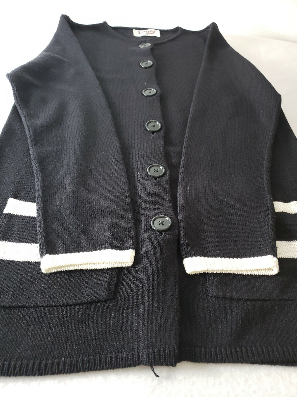 Laura By Alyzia Cardigan womens Sz 8 Sweater black Buttons Vtg Career church