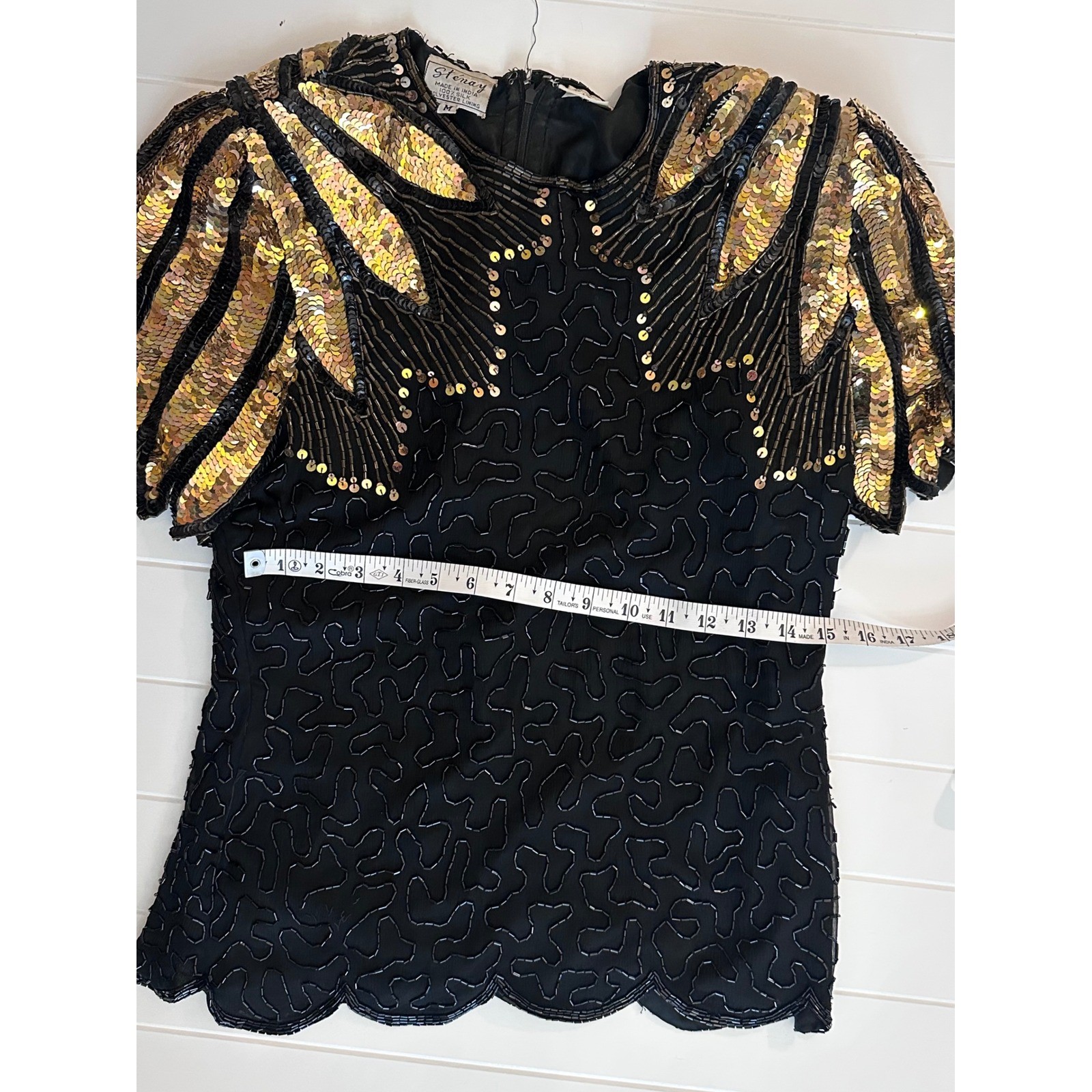 Vintage Stunning Gatsby Art Deco Stenay Beaded Top Gold Evening main character M
