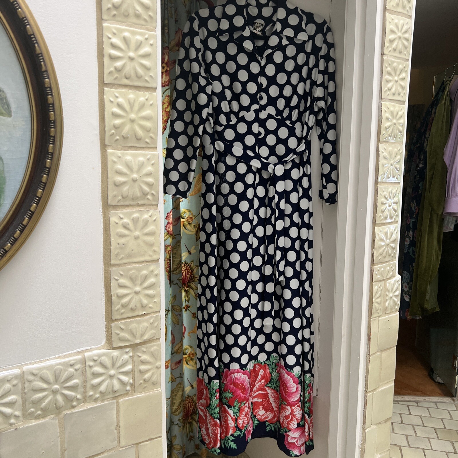 Vintage Maxi Dress L 12 14 46 Made In Denmark