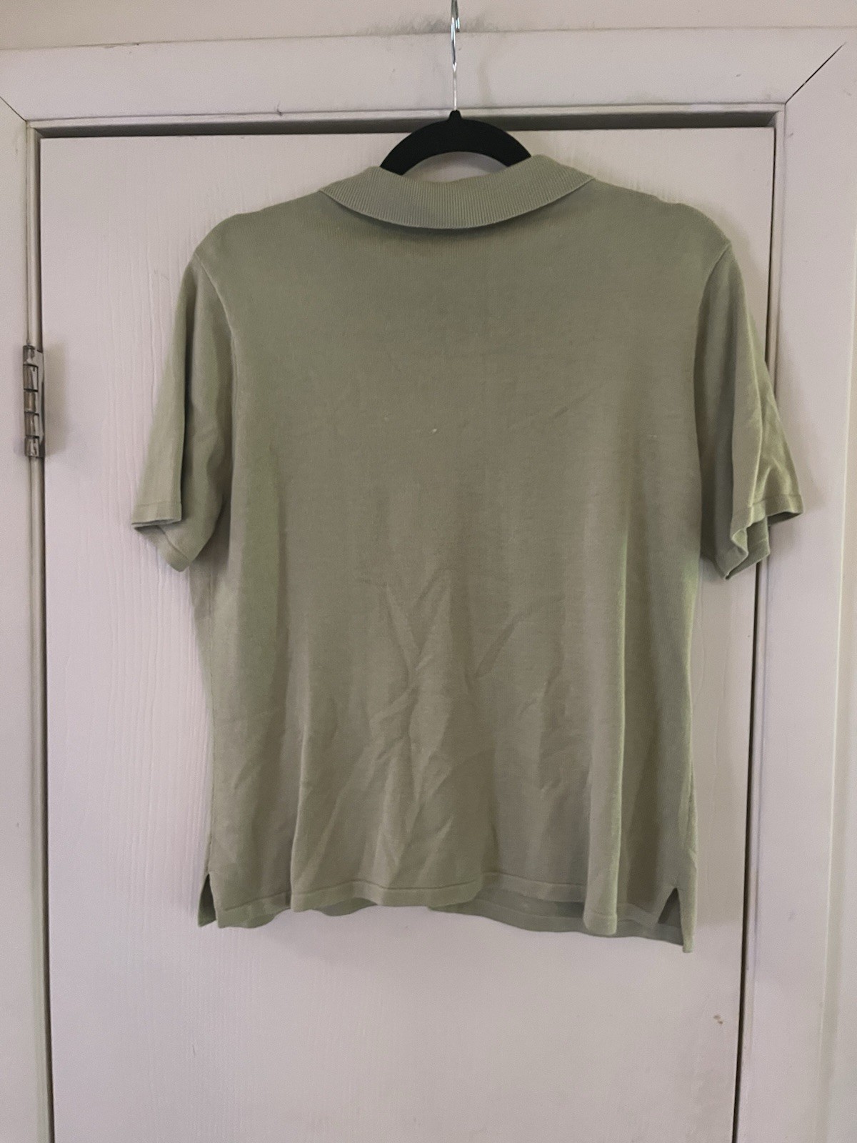 Vtg 90s NY&CO Preppy Tennis Prep Button Front Pearl Button Blouse L