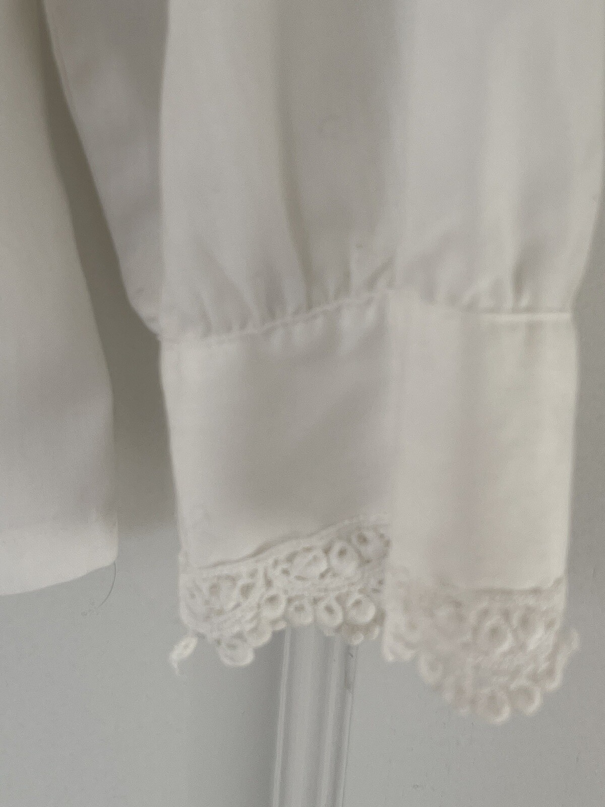 Vintage 1950’s Adelaar Lace Buttondown Washable Dacron Cotton Blouse Size 12