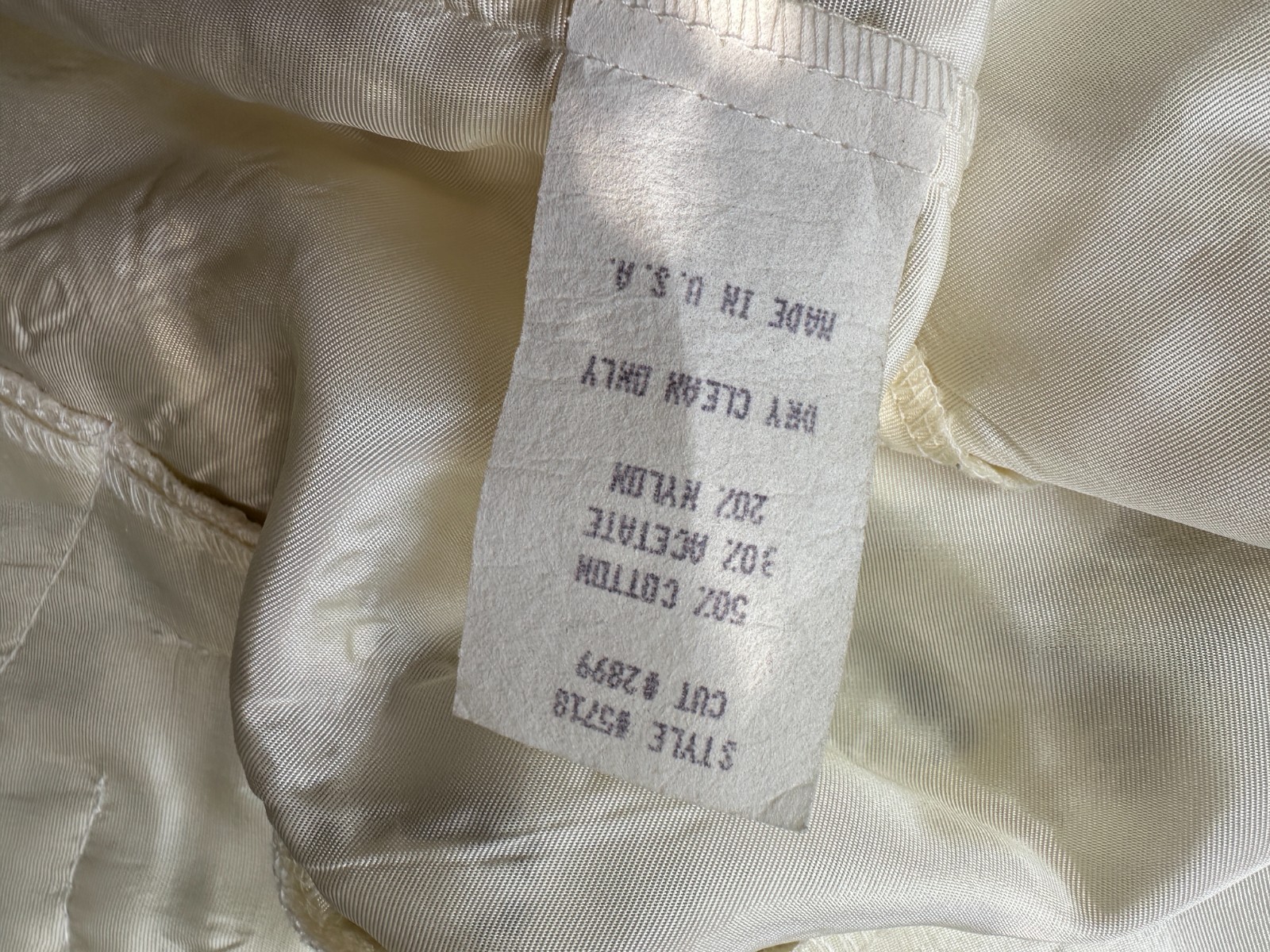 Vintage 1980s Greg Adams Formal 2 Piece Ivory Lace Bridal Wedding Suit