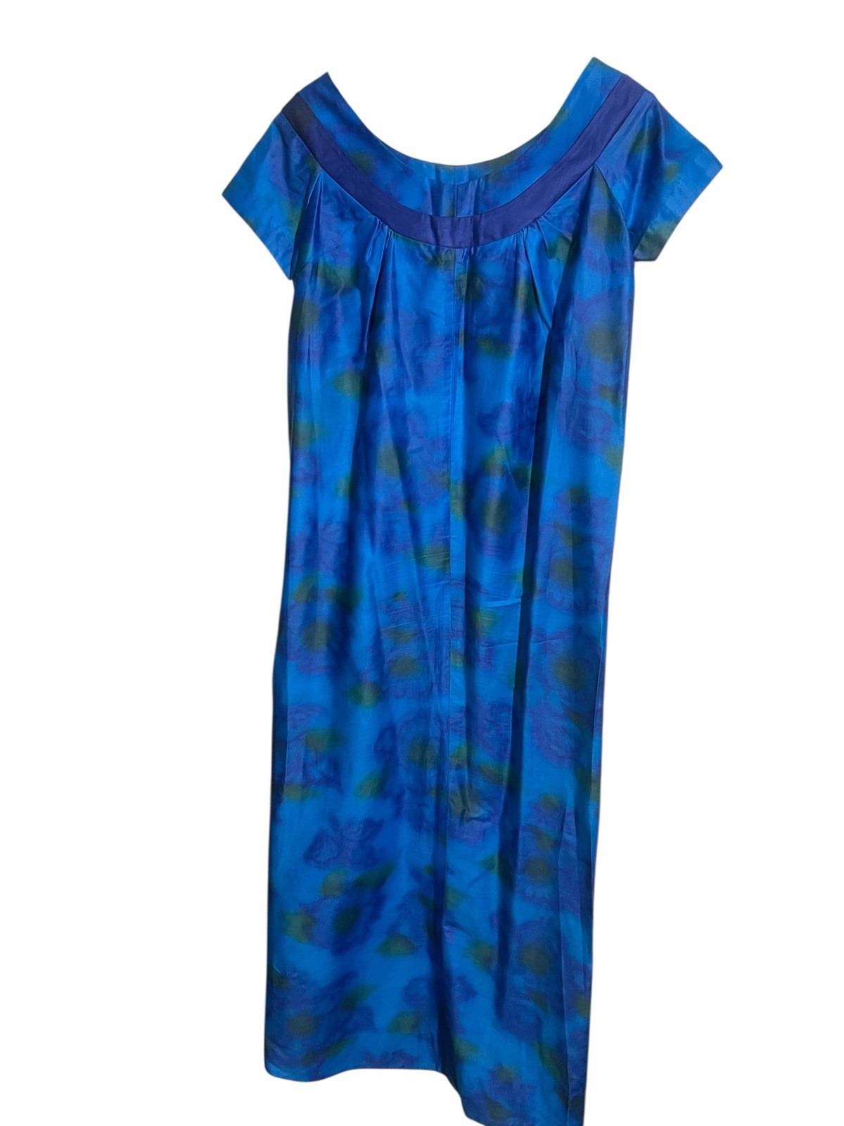 Liberty House by Kiyomi Vintage Maxi Dress Size XS Blue Green Front Slits