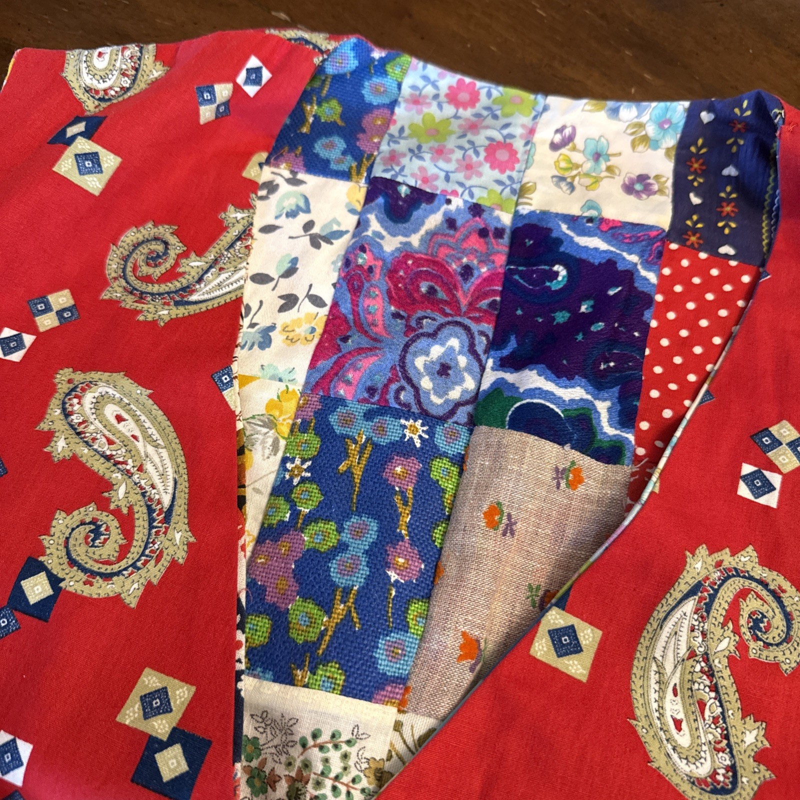 Vintage Handmade Patchwork Quilt Quilted Vest Hippie Style See Desc. For Size