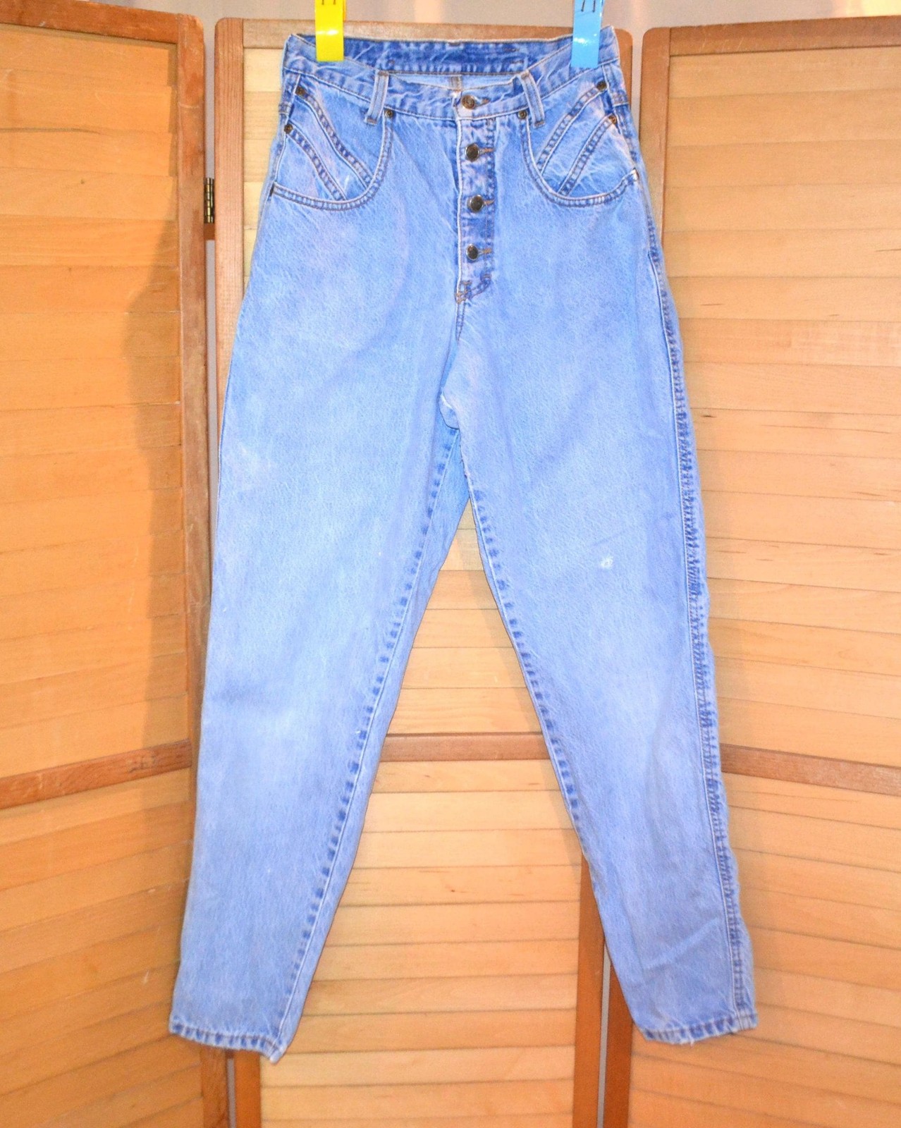 Vintage Jeans Zena High Waist Peg Leg Designer Yoke Front