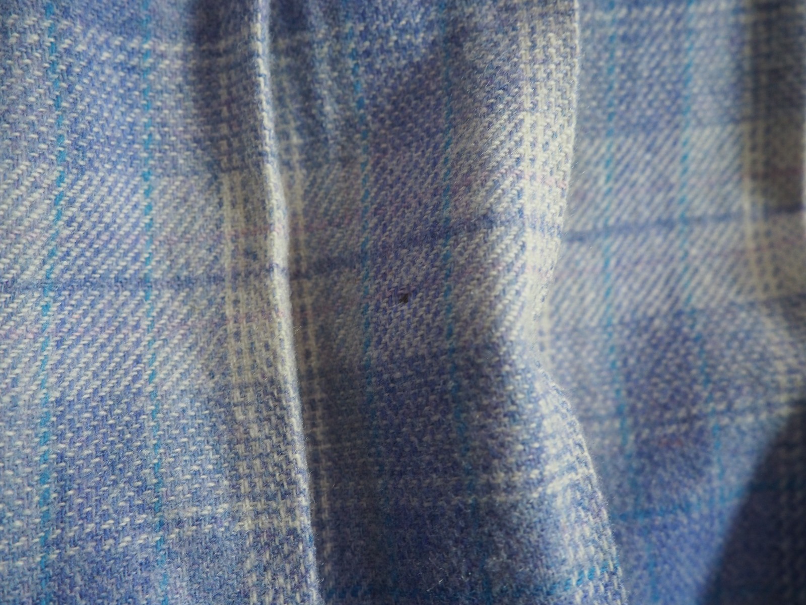 VTG 70s Pendleton Virgin Wool Blue White Plaid Tartan Boho 27W Hippy Skirt Women