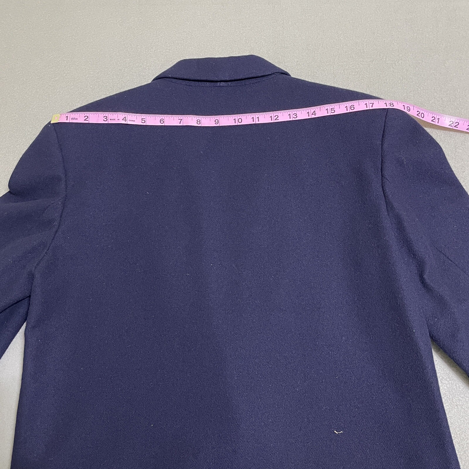 Vtg Womens WOOL BLAZER JACKET Gold Accent Buttons Preppy 90s Academic Navy Sz 8