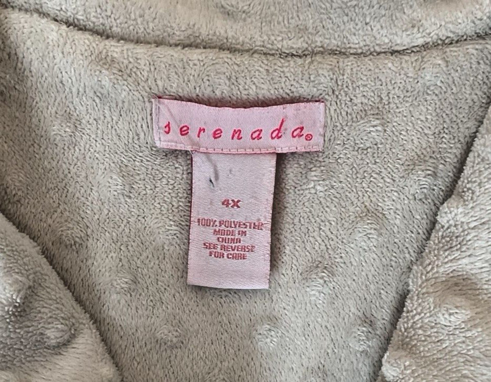 Vintage Sorenda Quilted Ivory Robe Midi Size 4X Soft Pockets Warm Cozy EUC