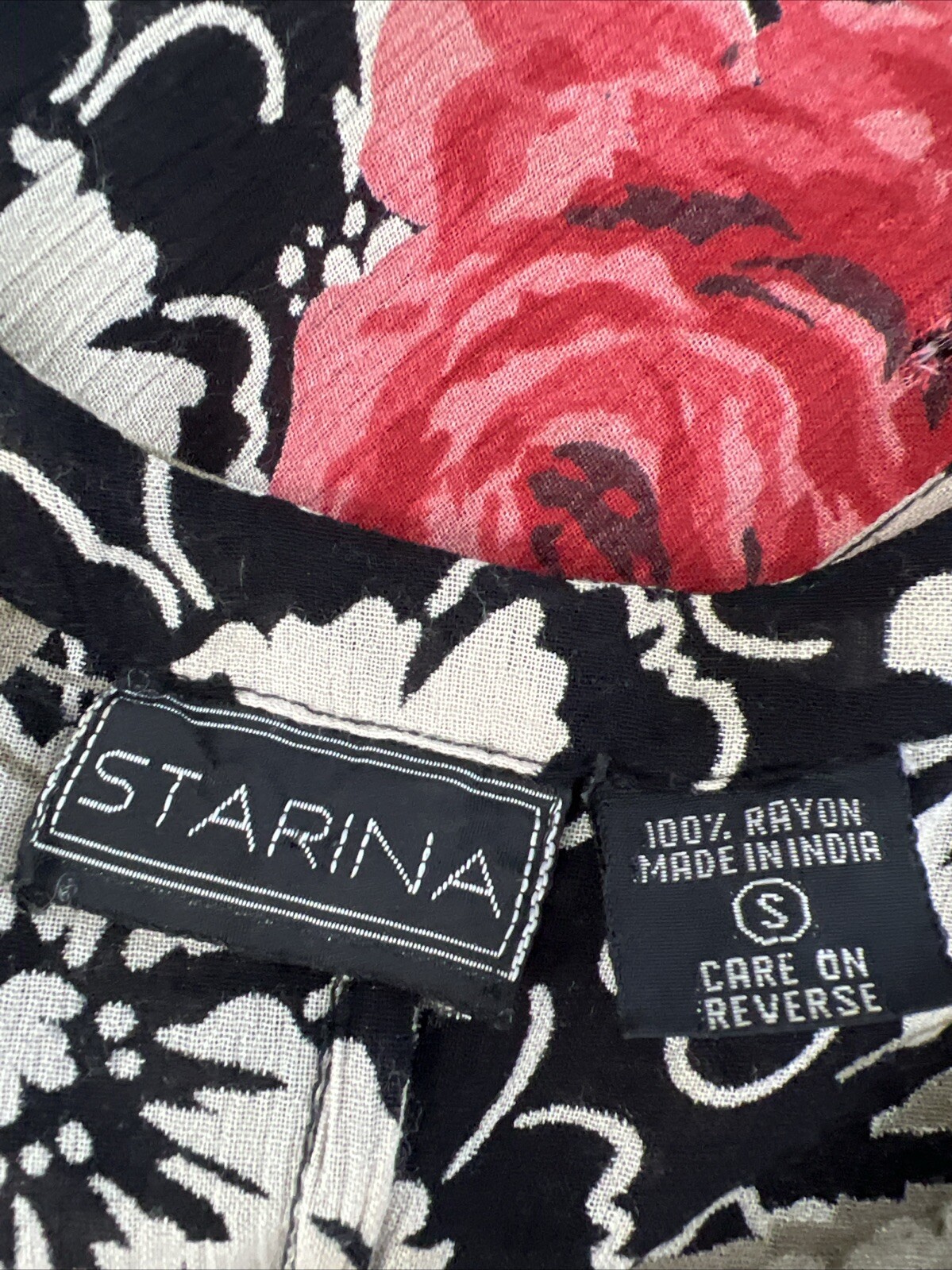 Vintage 90’s Starina Floral Rose Grunge Fairy Fit And Flare Maxi Dress Size S