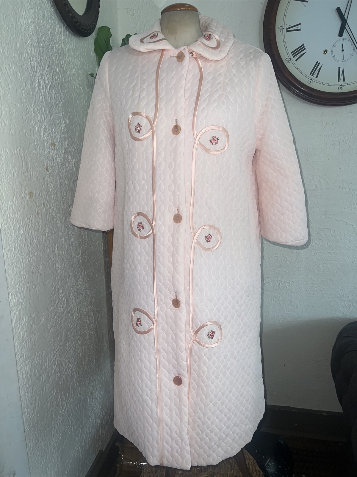 Rhapsody By Glazier 1950 Womens Vintage Robe Puffy Quilted Lined Suze 8